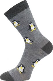 VoXX ponožky Penguinik tučňáci šedá | 30-34 (20-22) 1 pár, 35-38 (23-25) 1 pár
