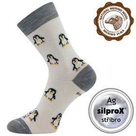 VoXX ponožky Sněženka tučňáci bílá