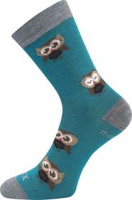 VoXX ponožky Sovik sovičky modro-zelená
