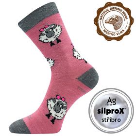 VoXX ponožky Vlněnka dětská ovečky růžová