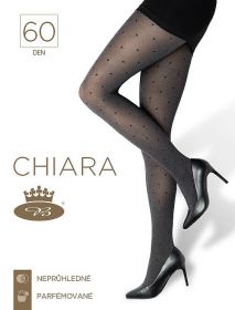 Lady B punčochové kalhoty vzorované Chiara 60 DEN nero