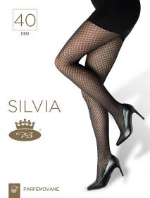 Lady B punčochové kalhoty vzorované Silvia 40 DEN nero