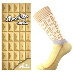 Lonka® ponožky Chocolate čokoláda | 42-45 (28-30) white 1 ks