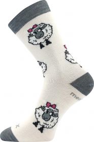 VoXX® ponožky Vlněnka dětská ovečky bílá | 25-29 (17-19) 1 pár