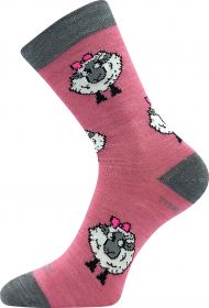 VoXX® ponožky Vlněnka dětská ovečky růžová | 35-38 (23-25) 1 pár