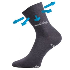 VoXX® ponožky Mission Medicine tmavě šedá | 35-38 (23-25) 1 pár, 39-42 (26-28) 1 pár, 43-46 (29-31) 1 pár, 47-50 (32-34) 1 pár