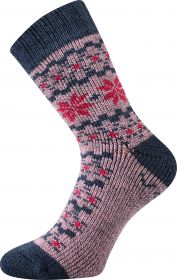 VoXX® ponožky Trondelag norský vzor starorůžová | 35-38 (23-25) 1 pár, 39-42 (26-28) 1 pár