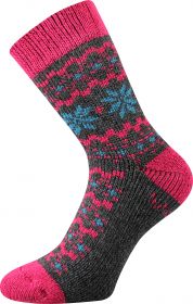 VoXX® ponožky Trondelag norský vzor tmavě šedá melé | 35-38 (23-25) tm.šedá 1 pár, 39-42 (26-28) tm.šedá 1 pár