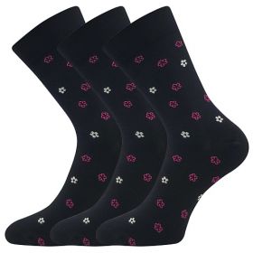 Lonka® ponožky Flowrana kytky černá | 35-38 (23-25) 3 páry, 39-42 (26-28) 3 páry