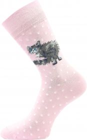 Lonka® ponožky Foxana kočky růžová